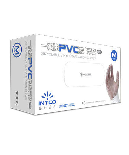 Medical vinyl examination gloves clear (Pack of 100)